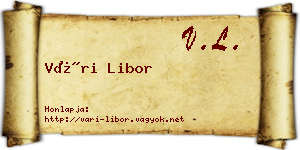 Vári Libor névjegykártya